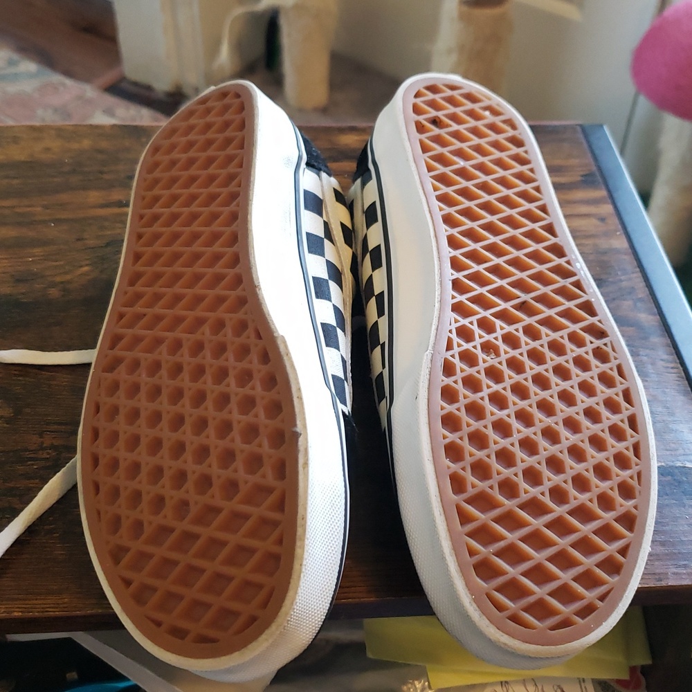 Vans Old Skool Suede and Canvas Sneakers Black and White Checker - Picture 14 of 14